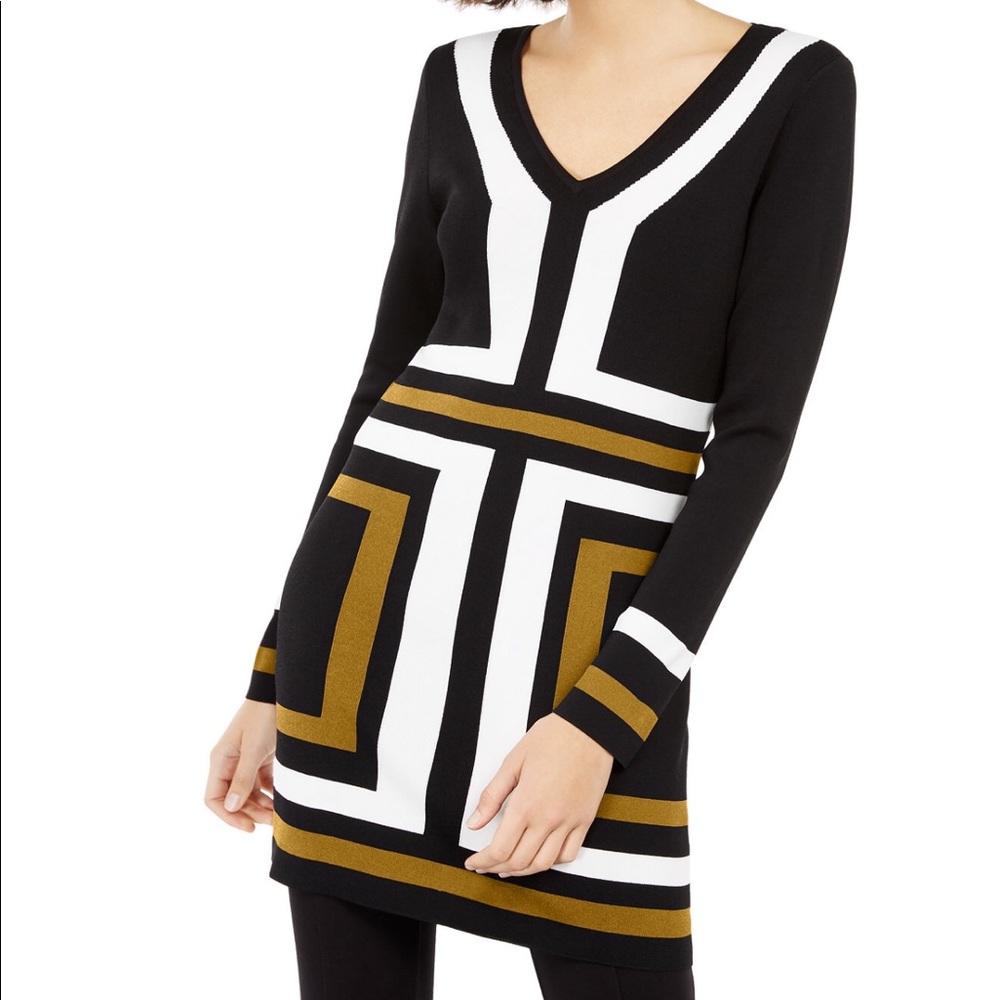 Inc colorblocked tunic sweater